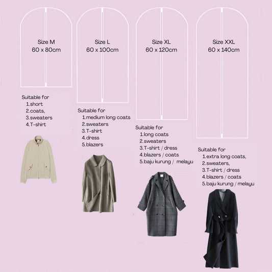 READY STOCK! Clothes Dust Cover Garment Bag Plastic Clothes Blazer Bag suit coat cloth cover 衣物防尘罩