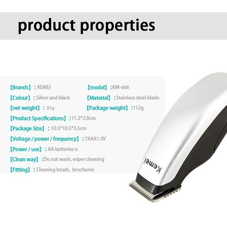 Kemei KM-666 Baby Silent Trimmer Hair Clipper Baby Hair Cutting Professional Electric Baby Hairdressing Clipp 婴儿理发器