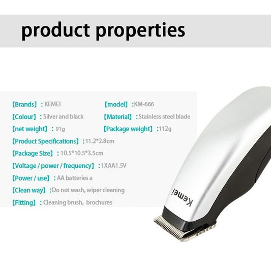Kemei KM-666 Baby Silent Trimmer Hair Clipper Baby Hair Cutting Professional Electric Baby Hairdressing Clipp 婴儿理发器