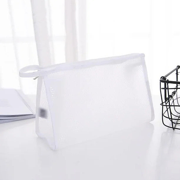 【READY STOCK】Portable PVC Travel Toiletry Bag | Waterproof Grid Makeup Organizer Bag 旅行携手洗漱包