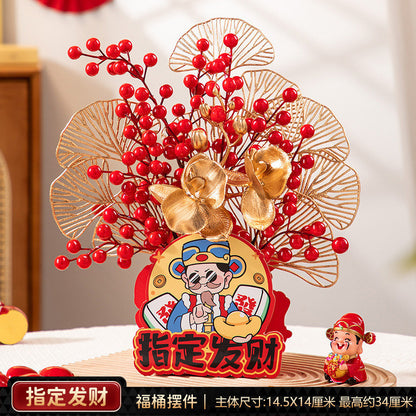 2025 New Year's Blessing Barrel Decoration Spring Festival Decoration Supplies 2025蛇年福桶新年装饰春节布置用品