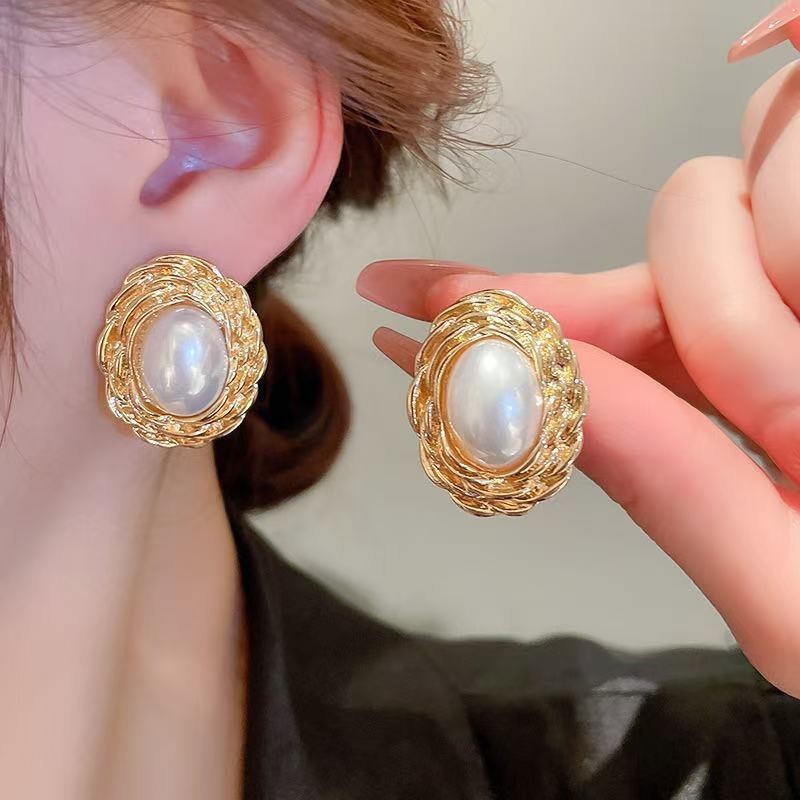 【Ready Stock】 Korean Fashion Women Earring Sliver 925 Needle Elegant Fashion Pearl Drop Earrings-ERB 韩版时尚 925银针珍珠耳环