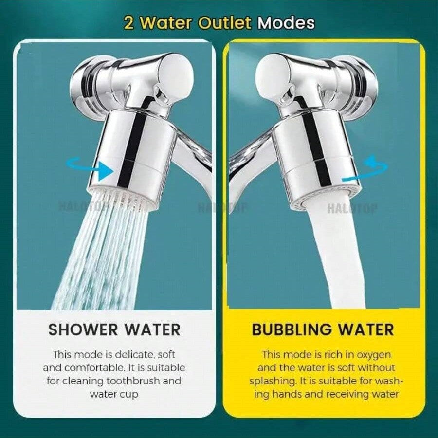 【READY STOCK】1080° Rotatable Kitchen Faucet Extender | Robotic Arm Nozzle with Splash-Proof Aerator | 1080°旋转厨房水龙头加长器