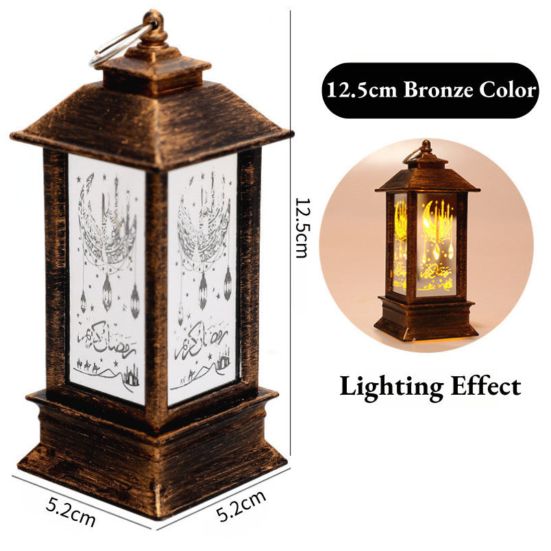 Eid Mubarak LED Wind Light Pattern Lights Muslim Style Hanging Led Lantern Ramadan Party Lantern Eid al-Fitr Decor Props