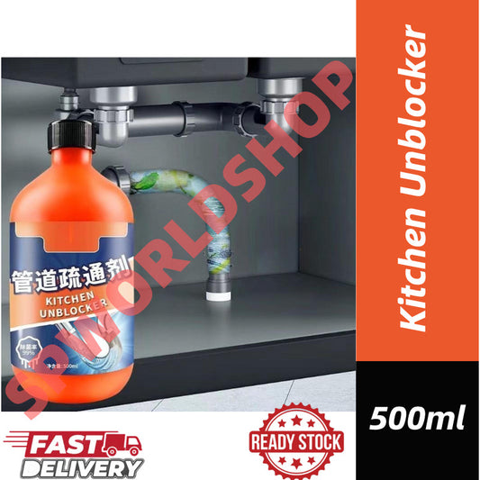 【READY STOCK】500ml Powerful Pipe Dredging Agent – Sink, Toilet, Floor Drain Cleaner 强力管道疏通剂