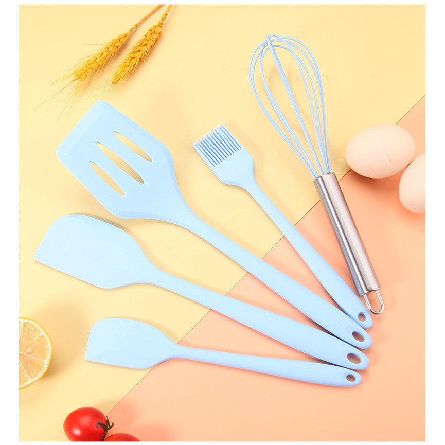 READY STOCK!!! 5Pcs Silicone Kitchen Utensils Set Including 3 Brushes and 1 Small Brush Baking Tools 硅胶烘焙工具套装