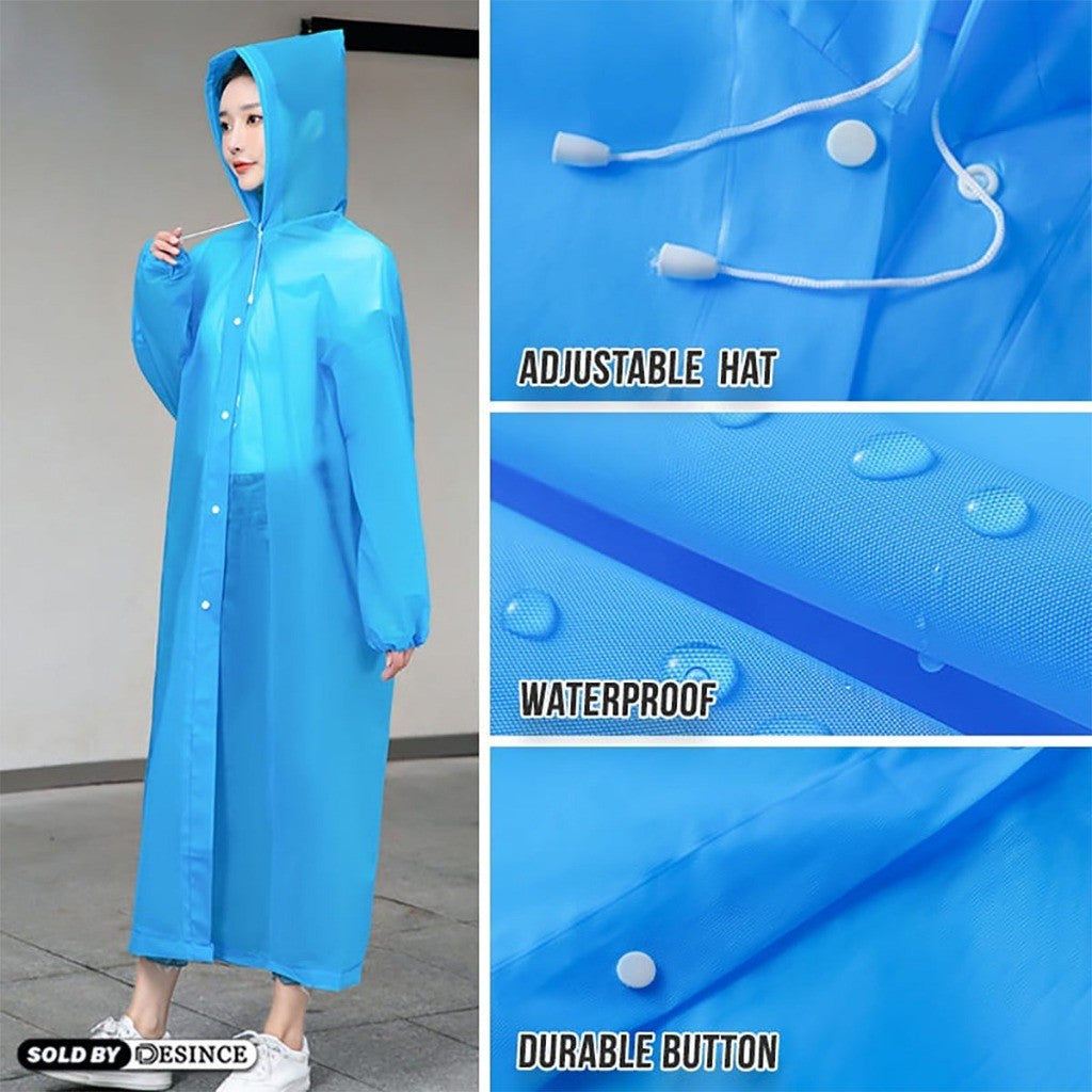 READY STOCK‼️ Unisex EVA Raincoat Foldable Waterproof Hoodie Poncho Jas Hujan Tebal Outdoor  雨衣