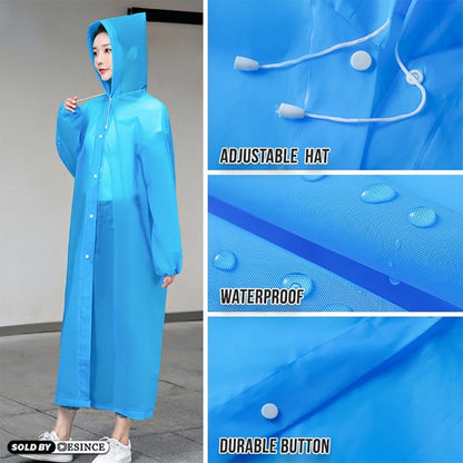 READY STOCK‼️ Unisex EVA Raincoat Foldable Waterproof Hoodie Poncho Jas Hujan Tebal Outdoor  雨衣