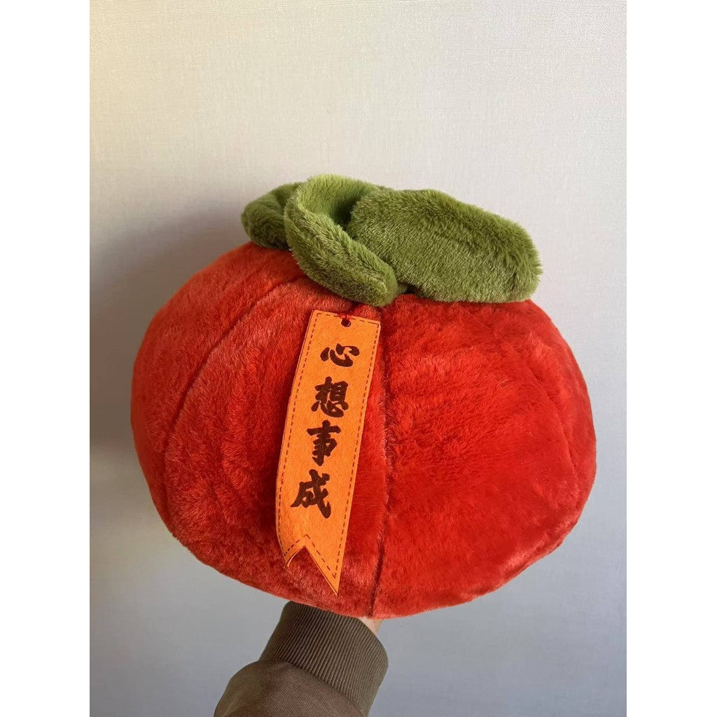 Plush Toy Creative Cushion Pillow Cute Fruit Simulation Persimmon Home Decoration Sofa Bay Window Car Ornaments