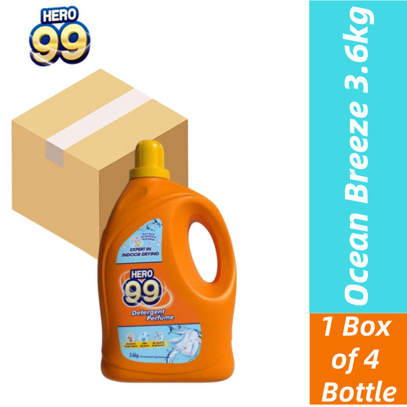 READY STOCK!!! HERO 99 Detergent Perfume 3.9KG/3.6KG 1 Box of 4 Bottle