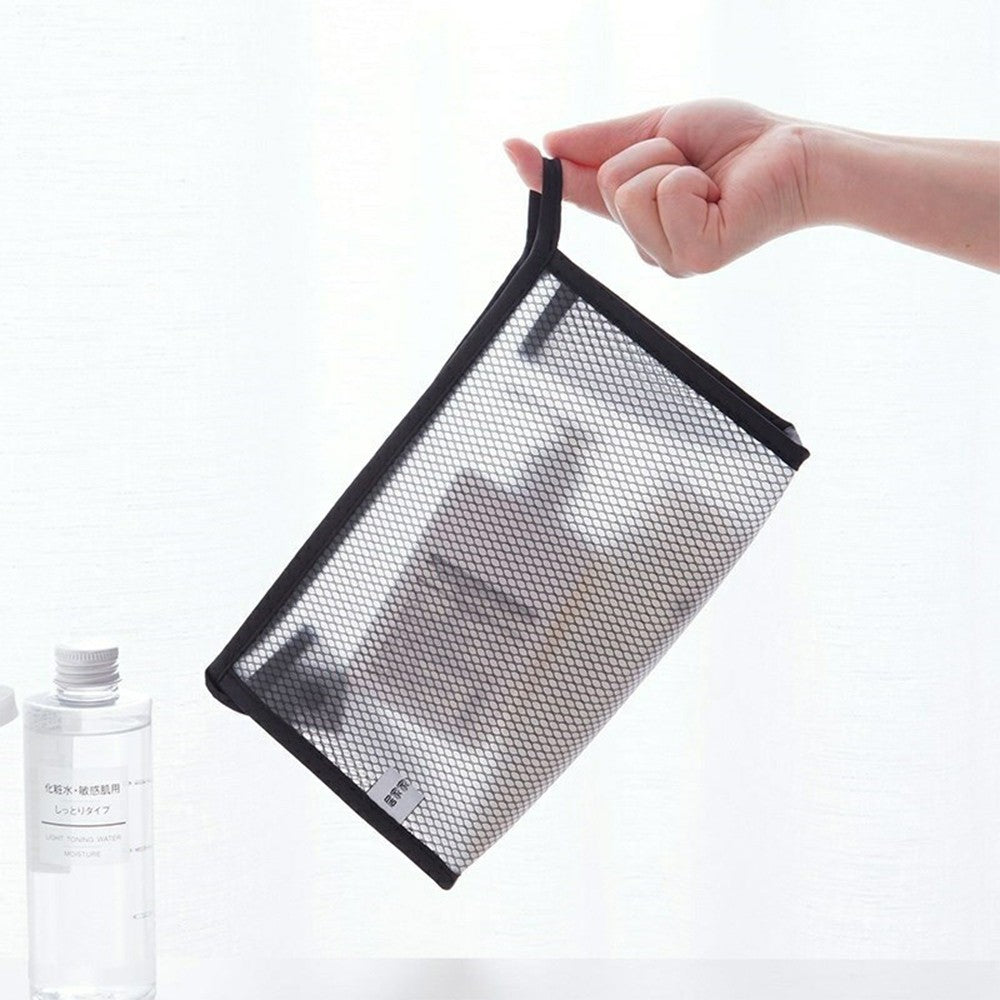 【READY STOCK】Portable PVC Travel Toiletry Bag | Waterproof Grid Makeup Organizer Bag 旅行携手洗漱包
