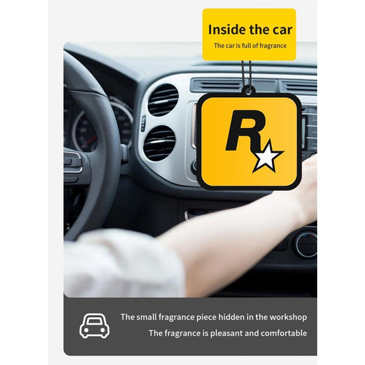 READY STOCK!!! Car Air Freshener Hanging Card | Trendy Car Interior Fragrance Pendant R-Star 潮流汽车香片R星挂饰