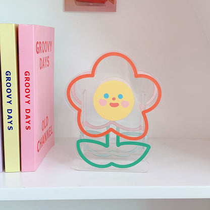 Cute Pen Holder Creative Desktop Organizer Cartoon Acrylic Transparent Office Stationery Storage Box 亚克力卡通文具收纳筒