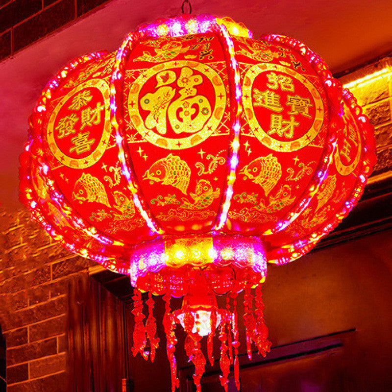 【买一送一】2025 New 360° Rotating Lantern Colorful LED Revolving Lantern New Year Decoration at the Gate 新款旋转灯笼七彩led走马灯新年装饰