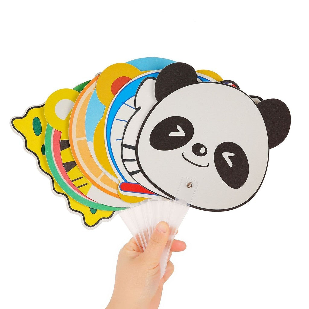 Creative Cute Cartoon Pattern Portable Mini Plastic Handheld Fan with Many Interesting Shapes for Party Favors
