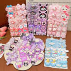 READY STOCK] 18Pcs Kuromi Hair Ties | High Elastic Bow Rubber Bands for Girls | Cute Ponytail Hair Accessories - CSW1048