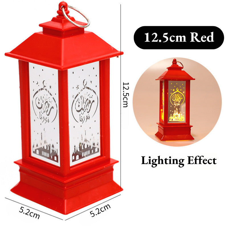 Eid Mubarak LED Wind Light Pattern Lights Muslim Style Hanging Led Lantern Ramadan Party Lantern Eid al-Fitr Decor Props