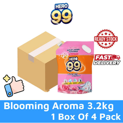 READY STOCK HERO 99 DETERGENT PERFUME REFILL PACK 3.2KG/3.5KG 1 Box Of 4 Pack