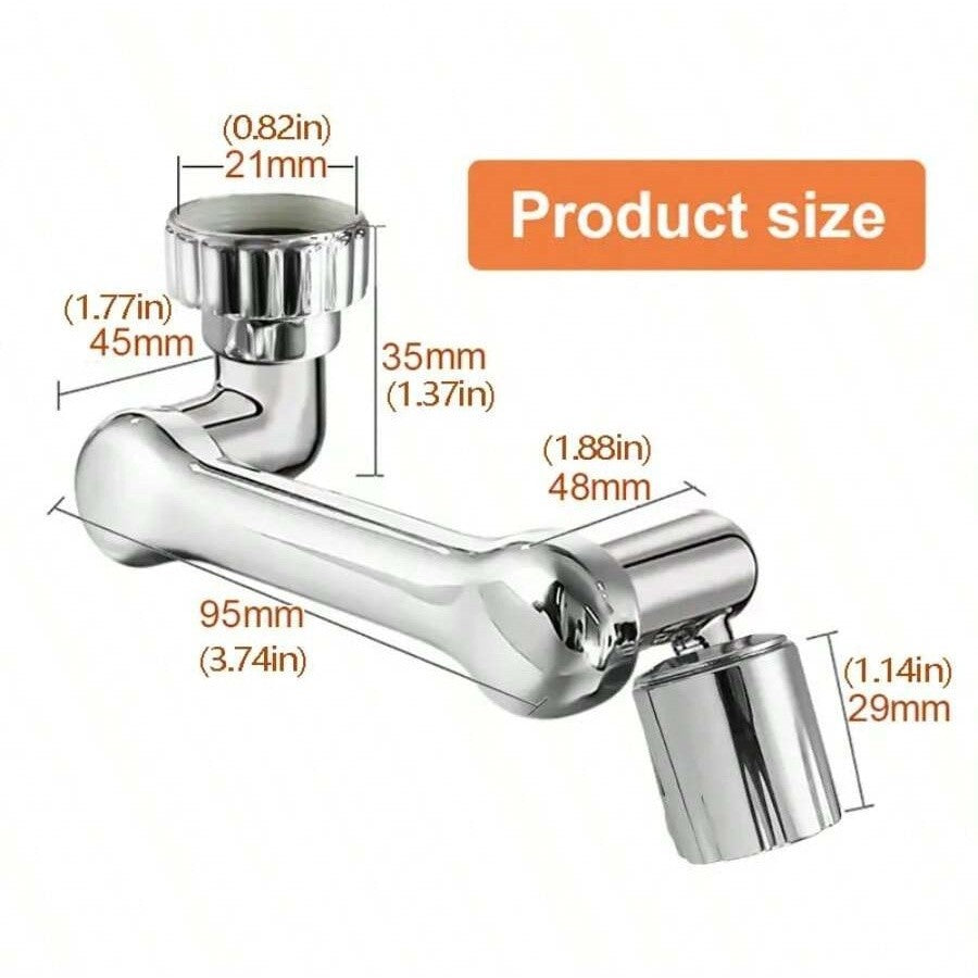 【READY STOCK】1080° Rotatable Kitchen Faucet Extender | Robotic Arm Nozzle with Splash-Proof Aerator | 1080°旋转厨房水龙头加长器