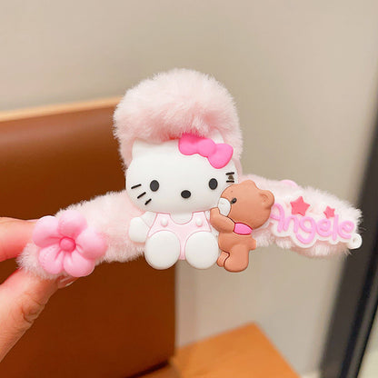 【READY STOCK 】Elegant Plush Hair Clip Claw Korean Style Fashion Big Hair Clamp Women's Hair Accessories ZJ-888bb