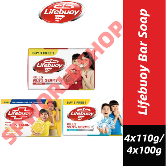 Lifebuoy Bar Soap (Total 10/ Cool Fresh/ Lemon Fresh) 110gx4's/100gx4's