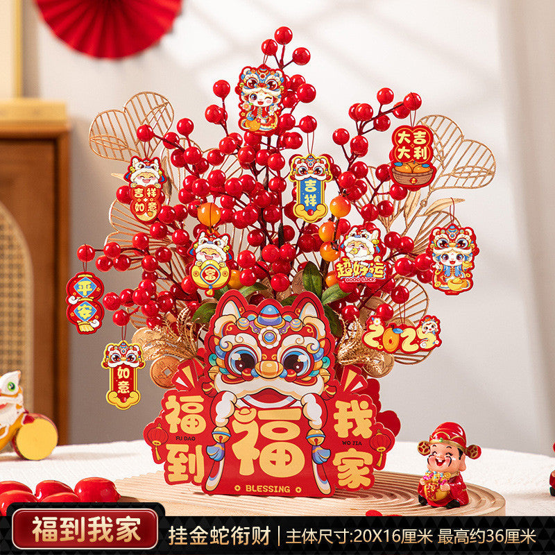 2025 New Year's Blessing Barrel Decoration Spring Festival Decoration Supplies 2025蛇年福桶新年装饰春节布置用品