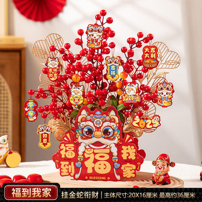 2025 New Year's Blessing Barrel Decoration Spring Festival Decoration Supplies 2025蛇年福桶新年装饰春节布置用品