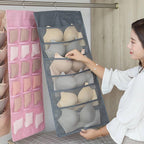【READY STOCK】Double-Sided Hanging Bra Storage Bag | Wall-Mounted Underwear Organizer 内衣袜子收纳挂袋