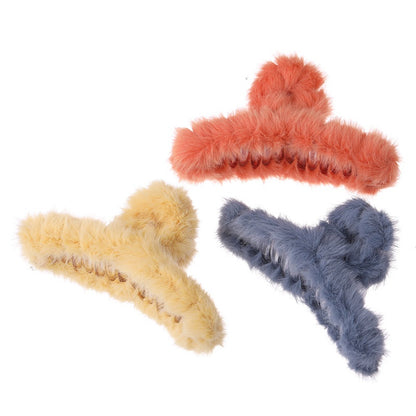 【READY STOCK 】Elegant Plush Hair Clip Claw Korean Style Fashion Big Hair Clamp Women's Hair Accessories ZJ-888bb