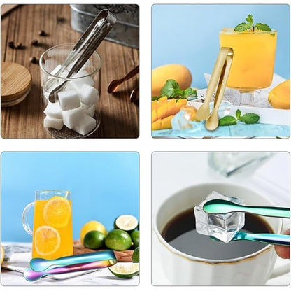READY STOCK  Stainless Steel Mini Ice Tongs Multifunctional Tea Set Food Serving Tools Bar Kitchen Utensils 不锈钢迷你冰钳
