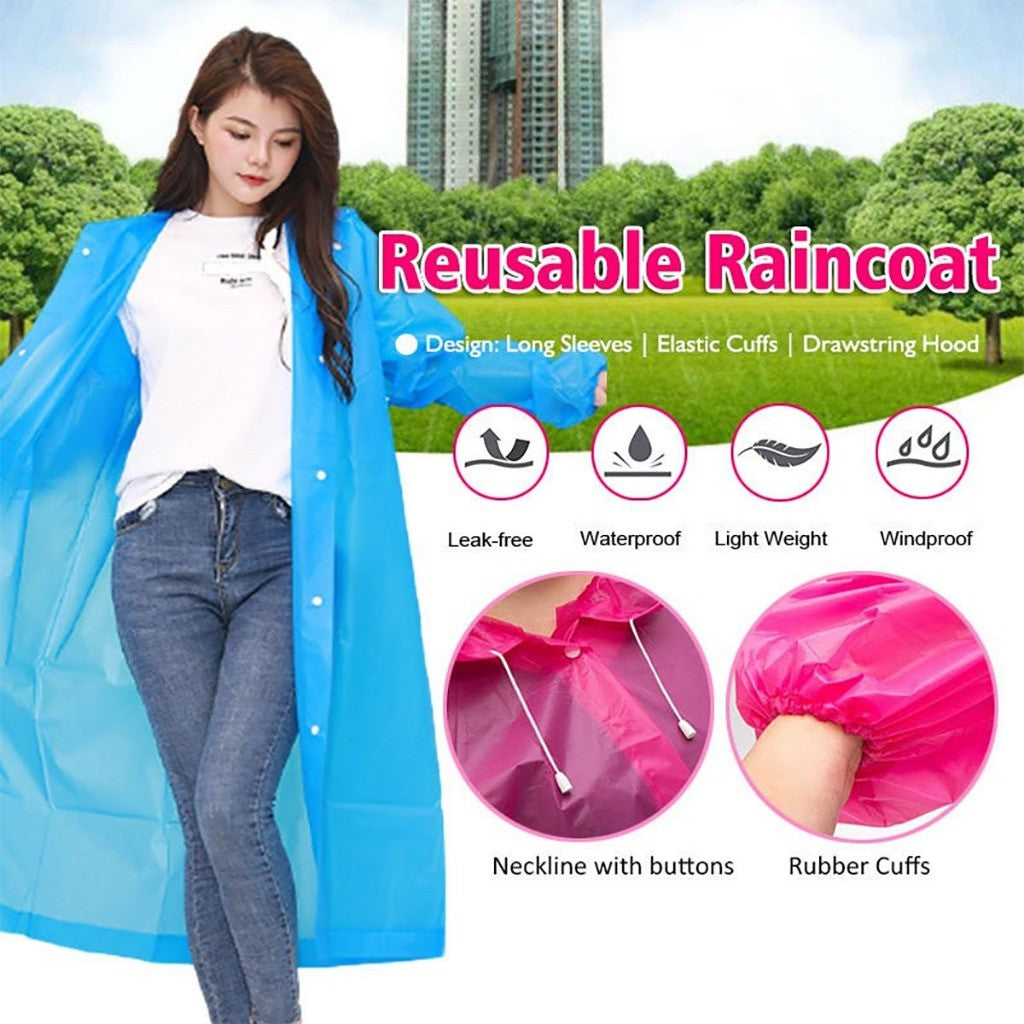READY STOCK‼️ Unisex EVA Raincoat Foldable Waterproof Hoodie Poncho Jas Hujan Tebal Outdoor  雨衣