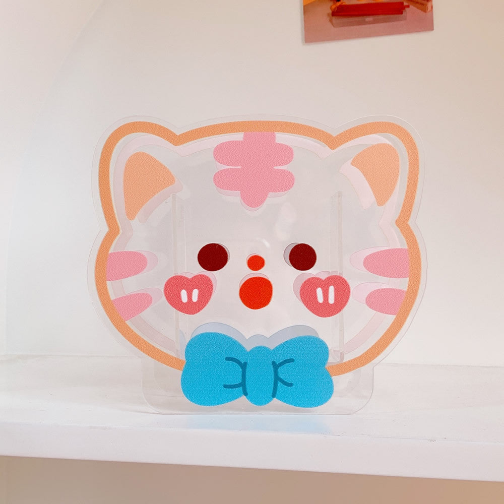 Cute Pen Holder Creative Desktop Organizer Cartoon Acrylic Transparent Office Stationery Storage Box 亚克力卡通文具收纳筒