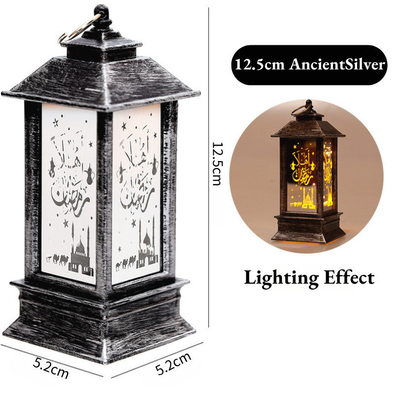 Eid Mubarak LED Wind Light Pattern Lights Muslim Style Hanging Led Lantern Ramadan Party Lantern Eid al-Fitr Decor Props