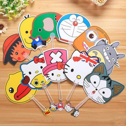 Creative Cute Cartoon Pattern Portable Mini Plastic Handheld Fan with Many Interesting Shapes for Party Favors