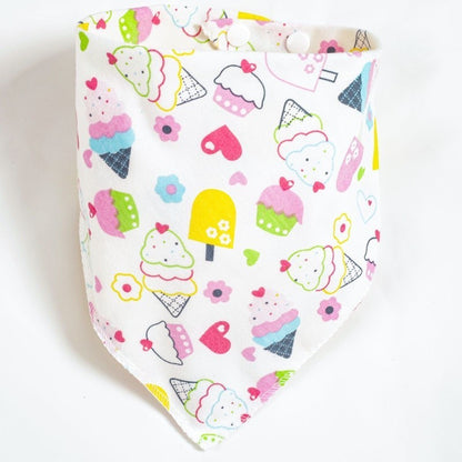 READY STOCK!!!Baby Kids Triangle Towel Baby Cotton Toddler Towel Baby Bib With Button Bibik Bayi 343