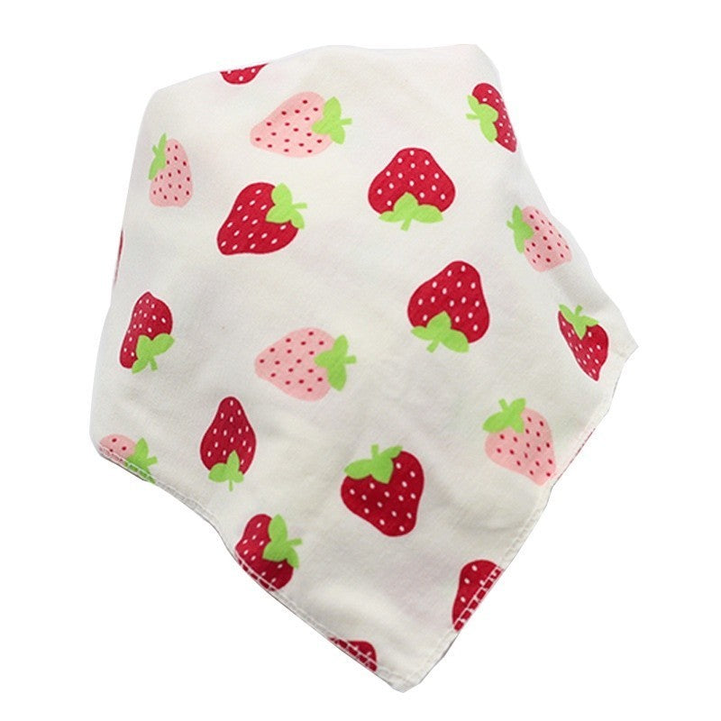 READY STOCK!!!Baby Kids Triangle Towel Baby Cotton Toddler Towel Baby Bib With Button Bibik Bayi 343