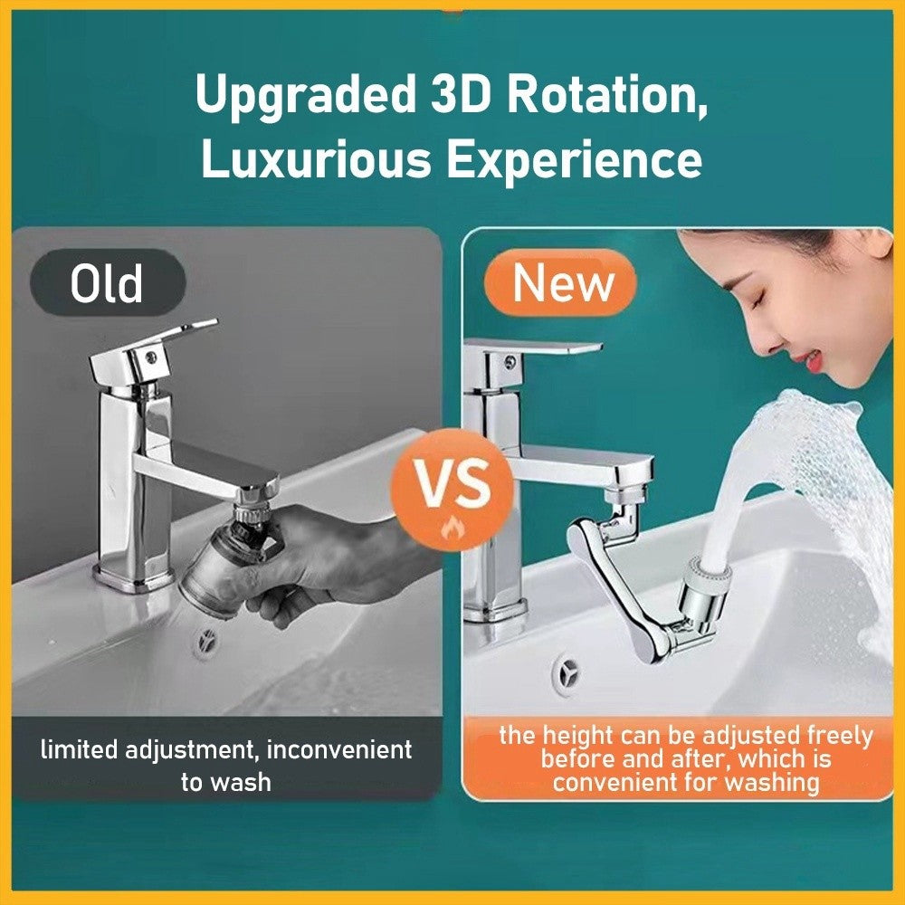 【READY STOCK】1080° Rotatable Kitchen Faucet Extender | Robotic Arm Nozzle with Splash-Proof Aerator | 1080°旋转厨房水龙头加长器