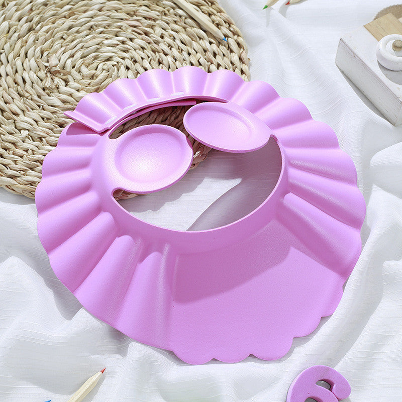 【READY STOCK】Adjustable Baby Shower Cap | Kids Shampoo Hat with Ear Protection Budak Mandi 可调节儿童护耳洗头帽