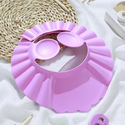 【READY STOCK】Adjustable Baby Shower Cap | Kids Shampoo Hat with Ear Protection Budak Mandi 可调节儿童护耳洗头帽