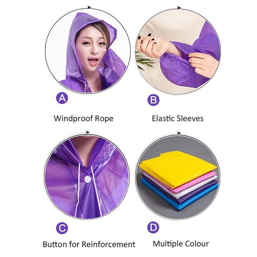 READY STOCK‼️ Unisex EVA Raincoat Foldable Waterproof Hoodie Poncho Jas Hujan Tebal Outdoor  雨衣