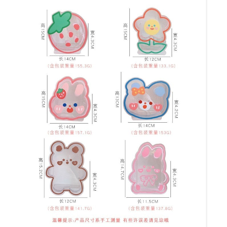 Cute Pen Holder Creative Desktop Organizer Cartoon Acrylic Transparent Office Stationery Storage Box 亚克力卡通文具收纳筒