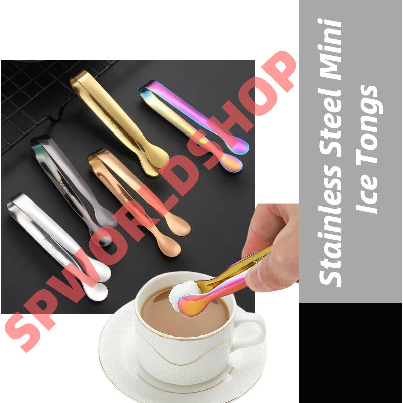 READY STOCK  Stainless Steel Mini Ice Tongs Multifunctional Tea Set Food Serving Tools Bar Kitchen Utensils 不锈钢迷你冰钳