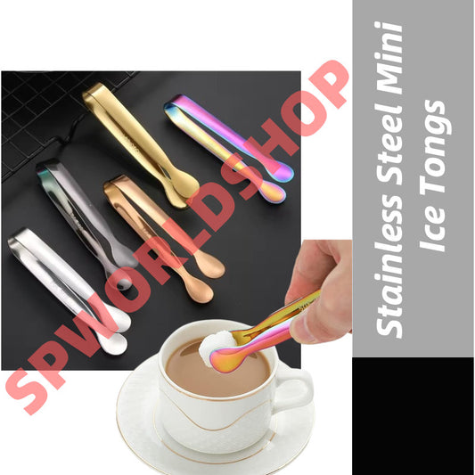 READY STOCK  Stainless Steel Mini Ice Tongs Multifunctional Tea Set Food Serving Tools Bar Kitchen Utensils 不锈钢迷你冰钳