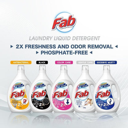 READY STOCK!!! Fab Low Sud Laundry Detergent Liquid 3.2kg/3.5kg 1 Box Of 4 Bottle