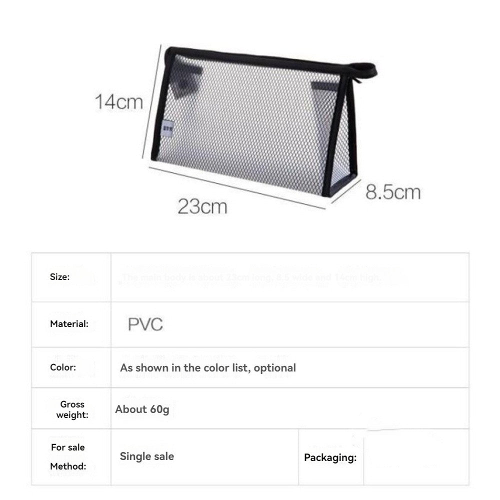【READY STOCK】Portable PVC Travel Toiletry Bag | Waterproof Grid Makeup Organizer Bag 旅行携手洗漱包