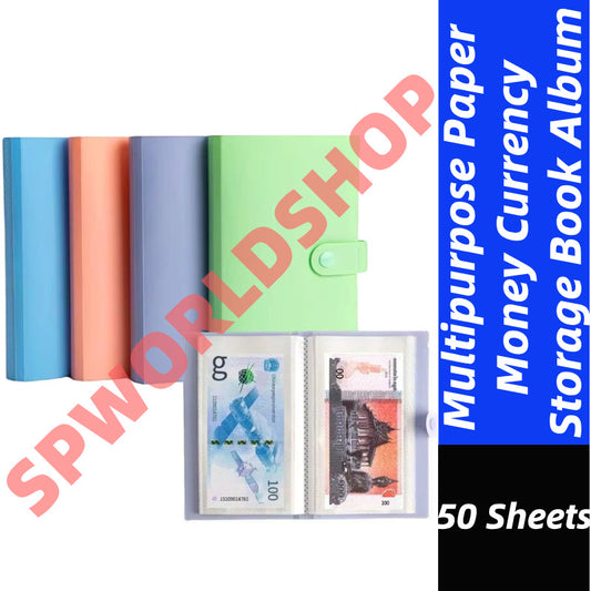【READY STOCK】Portable 50 Sheets Multipurpose Paper Money Currency Storage Book Album 紙幣收藏册