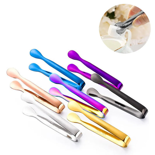 READY STOCK  Stainless Steel Mini Ice Tongs Multifunctional Tea Set Food Serving Tools Bar Kitchen Utensils 不锈钢迷你冰钳