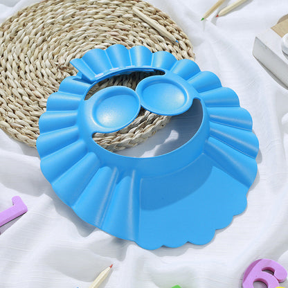 【READY STOCK】Adjustable Baby Shower Cap | Kids Shampoo Hat with Ear Protection Budak Mandi 可调节儿童护耳洗头帽