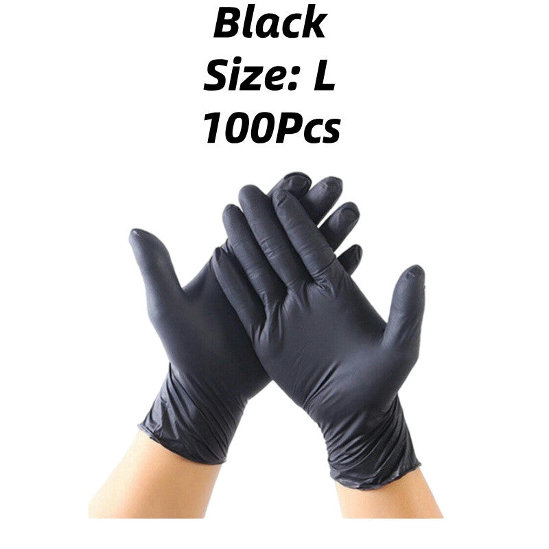 (READY STOCK) 100pcs Disposable Nitrile Gloves Black/Blue Sarung Tangan Hitam/Biru 一次性手套 S/M/L/XL