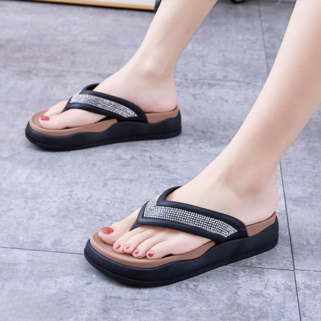 (READYSTOCK) Flip-Flops women's  wear summer fashion flat non-slip bottom Internet celebrity new  sandals 500-H7